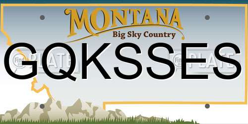 GQKSSES Montana License Plate