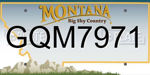 GQM7971 Montana License Plate
