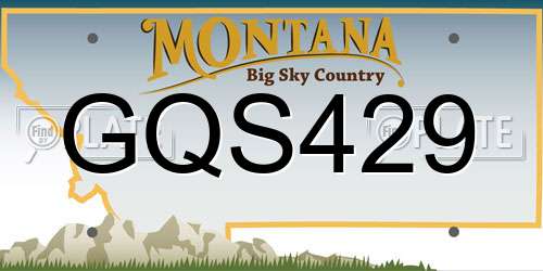 GQS429 Montana License Plate