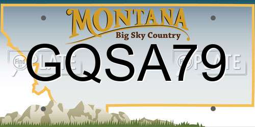 GQSA79 Montana License Plate