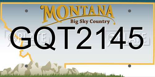 GQT2145 Montana License Plate