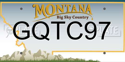 GQTC97 Montana License Plate