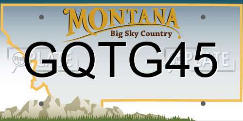 GQTG45 Montana License Plate