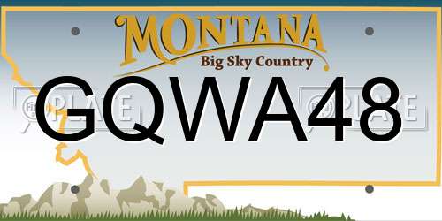 GQWA48 Montana License Plate