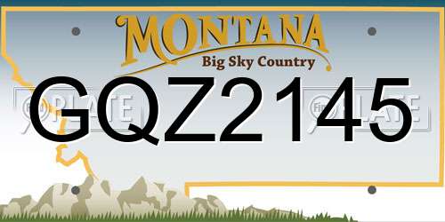 GQZ2145 Montana License Plate