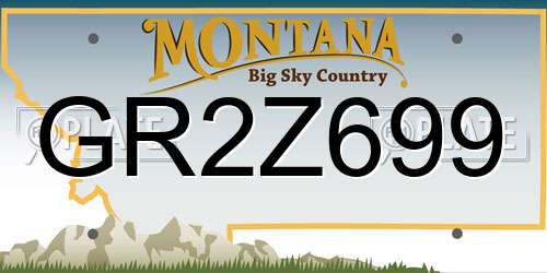 GR2Z699 Montana License Plate
