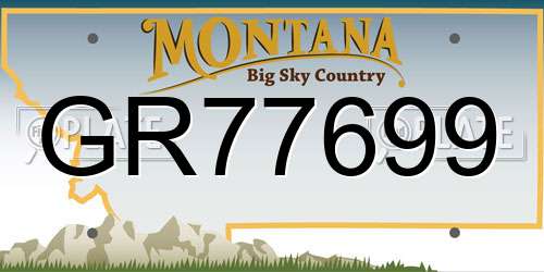 GR77699 Montana License Plate