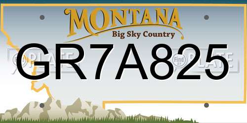 GR7A825 Montana License Plate