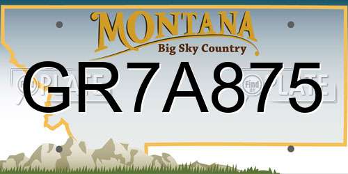 GR7A875 Montana License Plate