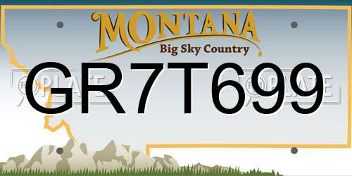 GR7T699 Montana License Plate