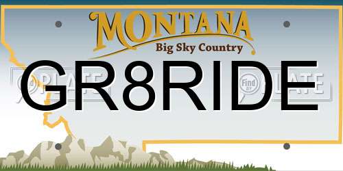 GR8RIDE Montana License Plate