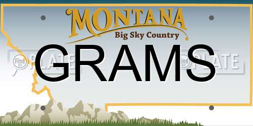 GRAMS Montana License Plate