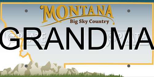 GRANDMA Montana License Plate