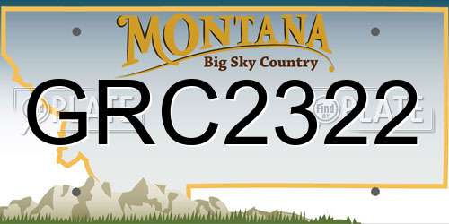 GRC2322 Montana License Plate