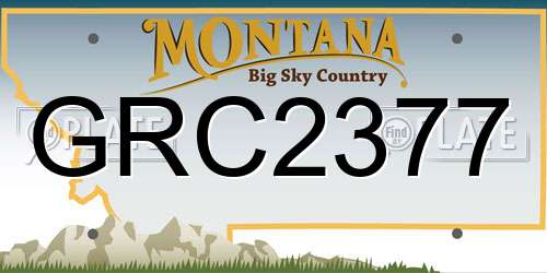 GRC2377 Montana License Plate