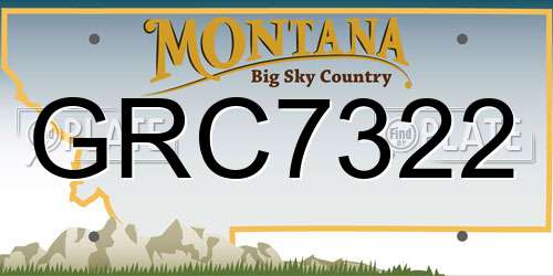 GRC7322 Montana License Plate