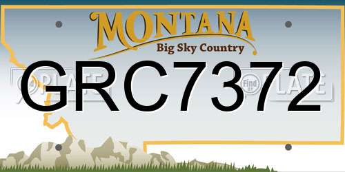 GRC7372 Montana License Plate
