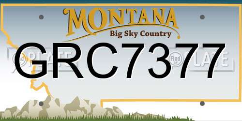GRC7377 Montana License Plate