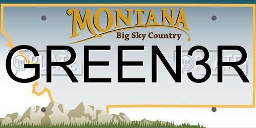 GREEN3R Montana License Plate