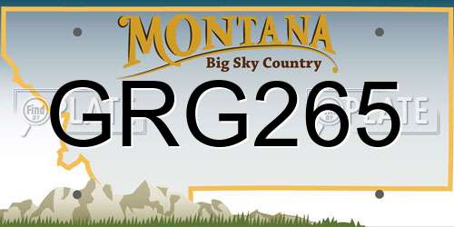 GRG265 Montana License Plate