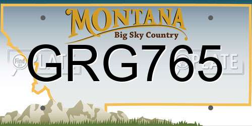 GRG765 Montana License Plate