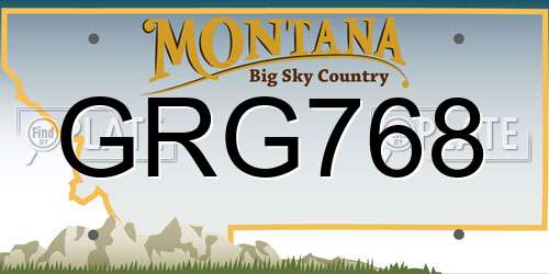 GRG768 Montana License Plate