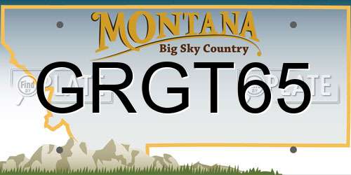 GRGT65 Montana License Plate