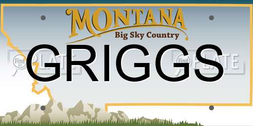 GRIGGS Montana License Plate