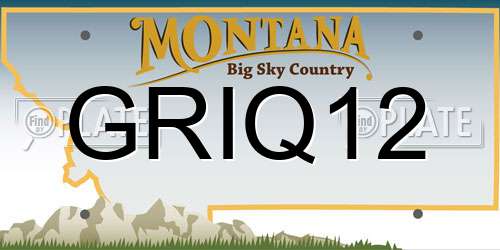 GRIQ12 Montana License Plate