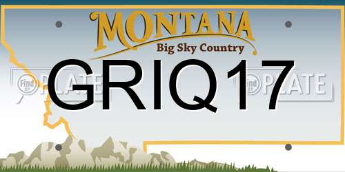 GRIQ17 Montana License Plate
