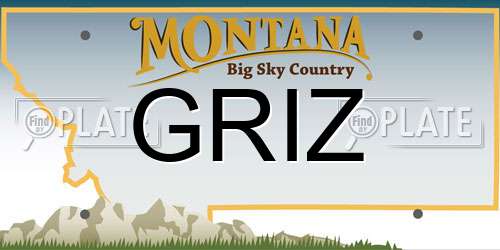GRIZ Montana License Plate
