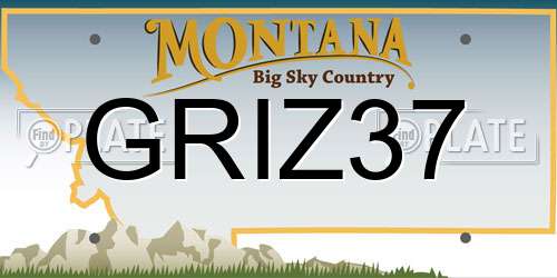 GRIZ37 Montana License Plate