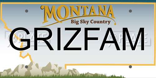GRIZFAM Montana License Plate