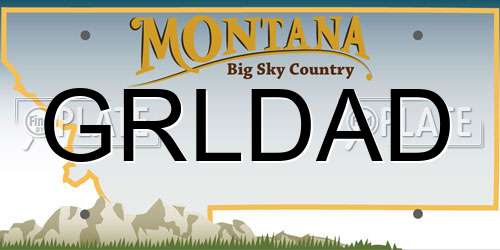 GRLDAD Montana License Plate