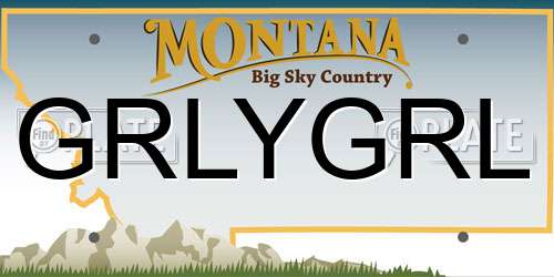 GRLYGRL Montana License Plate