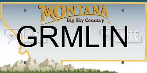 GRMLIN Montana License Plate