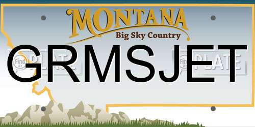 GRMSJET Montana License Plate
