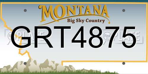 GRT4875 Montana License Plate