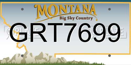 GRT7699 Montana License Plate