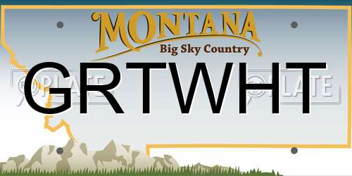 GRTWHT Montana License Plate
