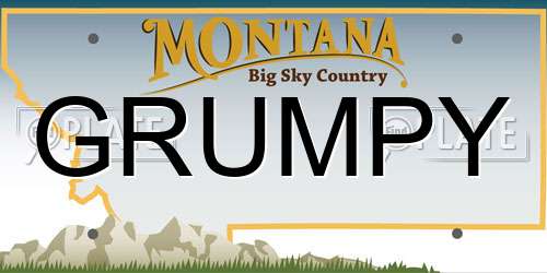 GRUMPY Montana License Plate