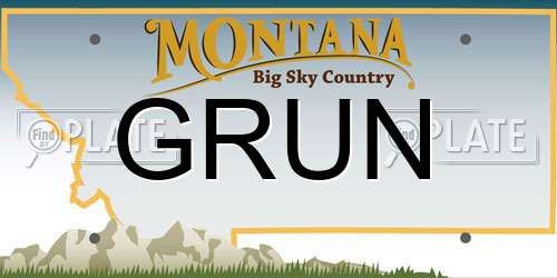 GRUN Montana License Plate