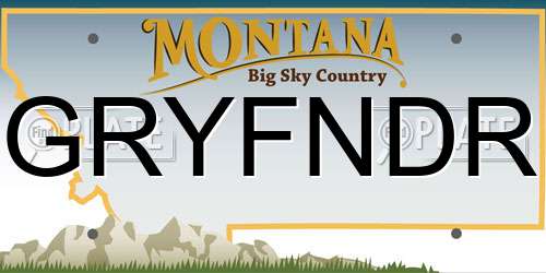 GRYFNDR Montana License Plate