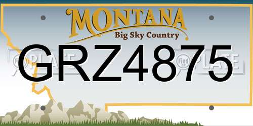 GRZ4875 Montana License Plate