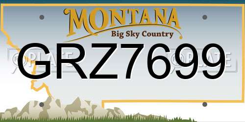GRZ7699 Montana License Plate