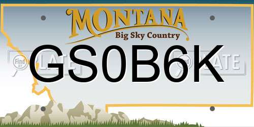 GS0B6K Montana License Plate