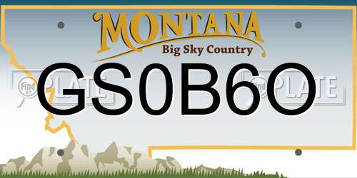 GS0B6O Montana License Plate