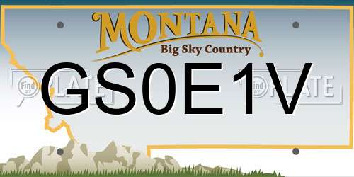 GS0E1V Montana License Plate