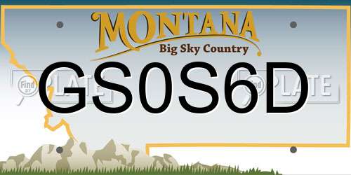 GS0S6D Montana License Plate