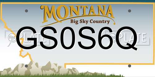 GS0S6Q Montana License Plate